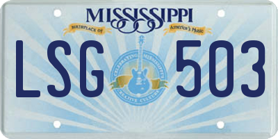 MS license plate LSG503