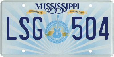 MS license plate LSG504