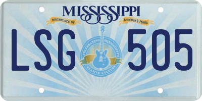 MS license plate LSG505