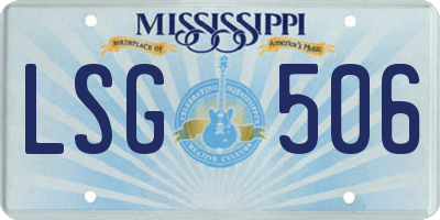 MS license plate LSG506