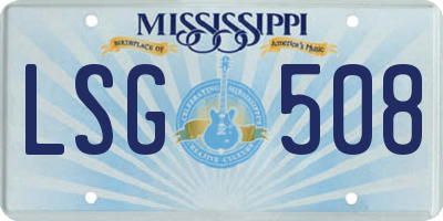 MS license plate LSG508