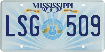 MS license plate LSG509