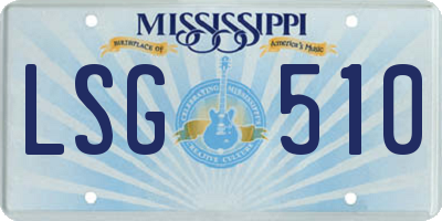 MS license plate LSG510