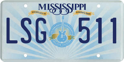 MS license plate LSG511