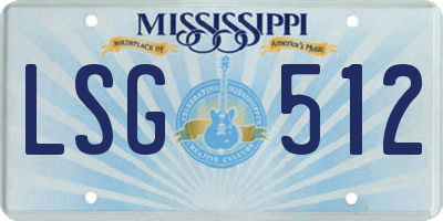 MS license plate LSG512