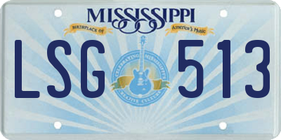 MS license plate LSG513