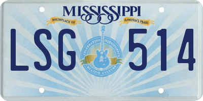 MS license plate LSG514