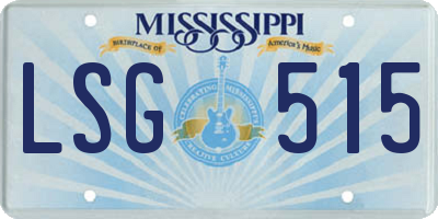 MS license plate LSG515