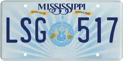 MS license plate LSG517