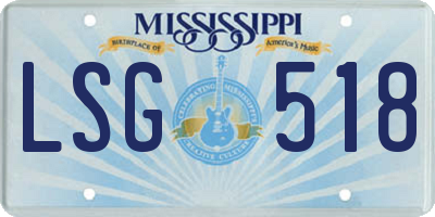 MS license plate LSG518