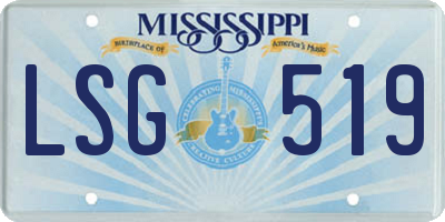 MS license plate LSG519