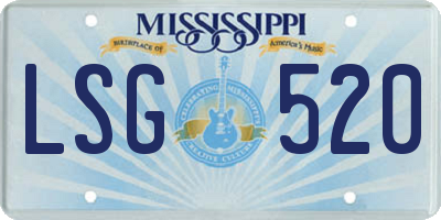 MS license plate LSG520