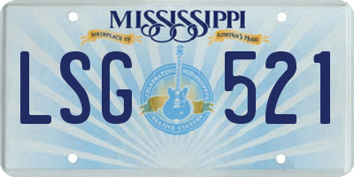 MS license plate LSG521