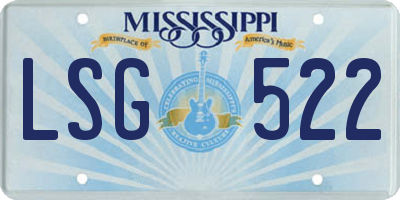 MS license plate LSG522