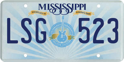 MS license plate LSG523