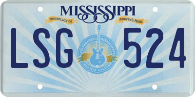 MS license plate LSG524