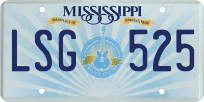 MS license plate LSG525