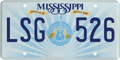 MS license plate LSG526