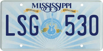 MS license plate LSG530