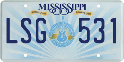 MS license plate LSG531