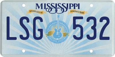 MS license plate LSG532