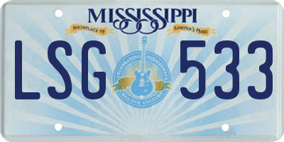 MS license plate LSG533