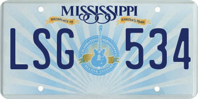 MS license plate LSG534
