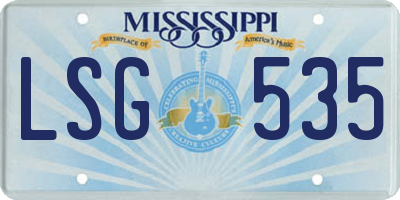 MS license plate LSG535