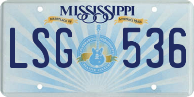 MS license plate LSG536