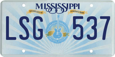 MS license plate LSG537
