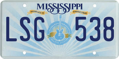 MS license plate LSG538