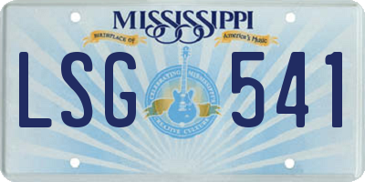 MS license plate LSG541