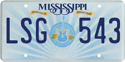 MS license plate LSG543