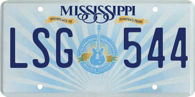 MS license plate LSG544