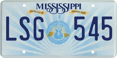 MS license plate LSG545