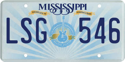 MS license plate LSG546