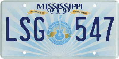 MS license plate LSG547