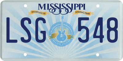 MS license plate LSG548