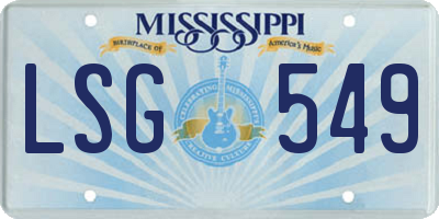 MS license plate LSG549