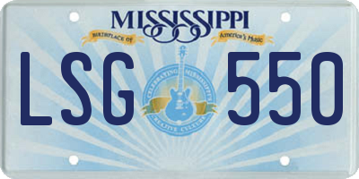 MS license plate LSG550