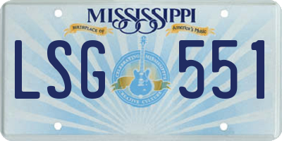 MS license plate LSG551