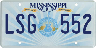 MS license plate LSG552