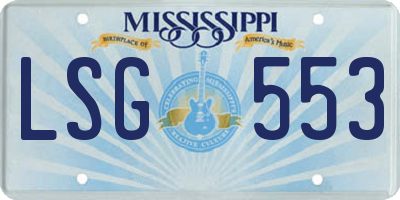 MS license plate LSG553
