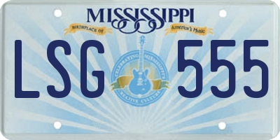 MS license plate LSG555