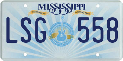 MS license plate LSG558