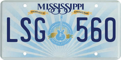MS license plate LSG560