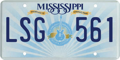 MS license plate LSG561