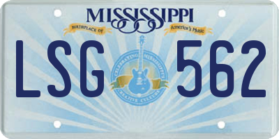 MS license plate LSG562