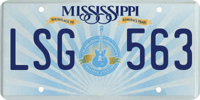 MS license plate LSG563