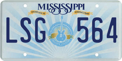 MS license plate LSG564
